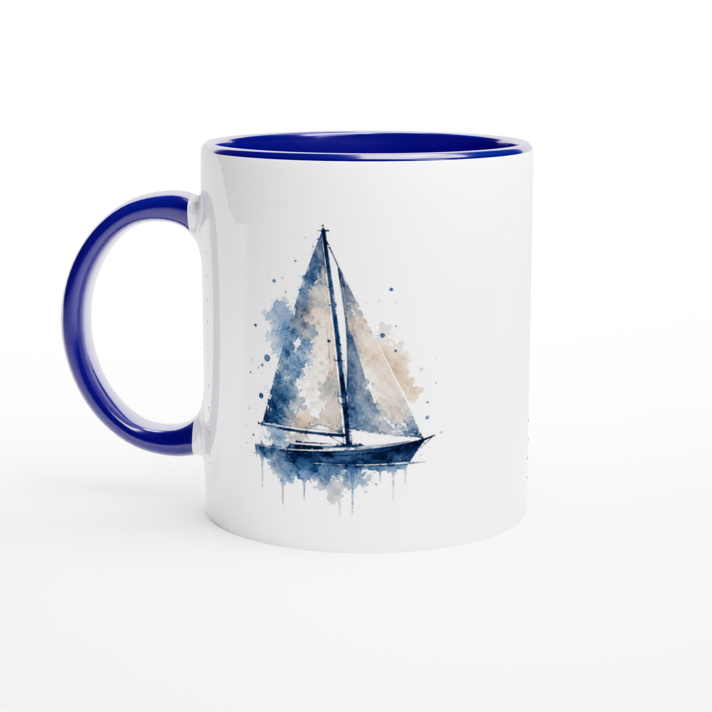 Serenity Yacht at Anchor Colour Inside Ceramic Mug
